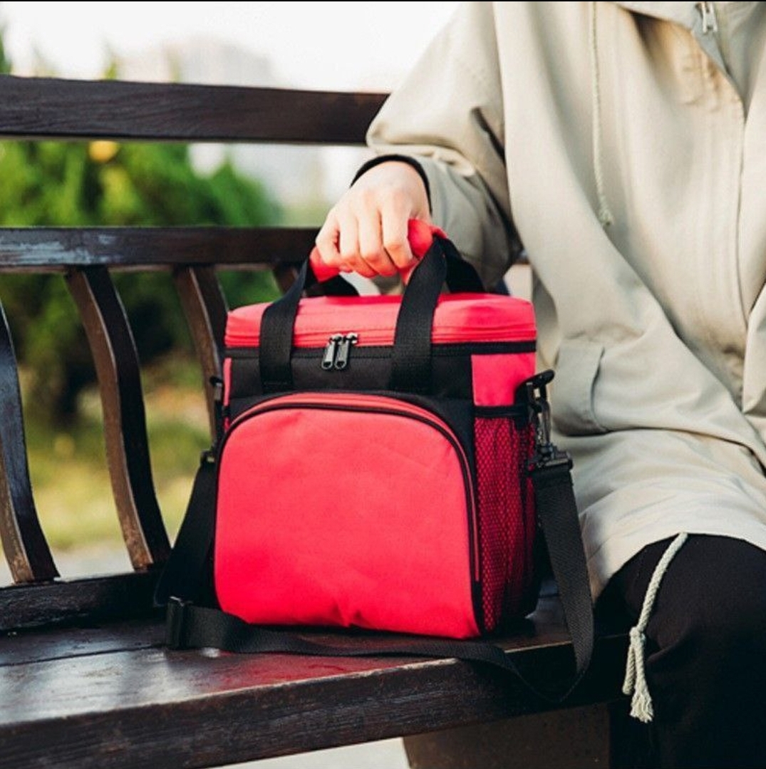 Hp Power Red and Black Quality Insulated Lunch Bag