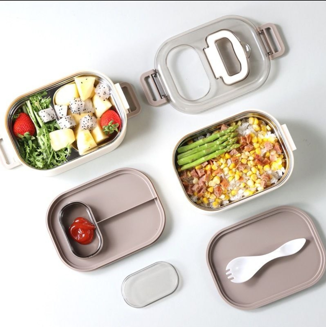 Hua nu Double Layer Lunchbox  With a Stainless Inner