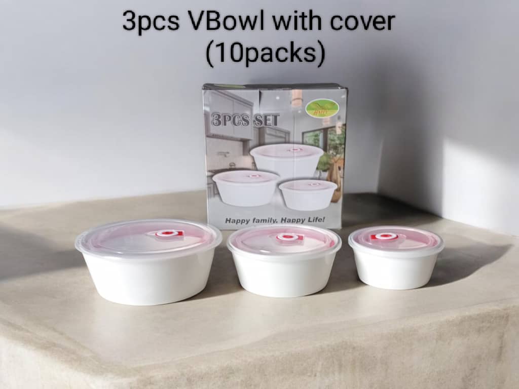 3Pcs V Bowl With Cover