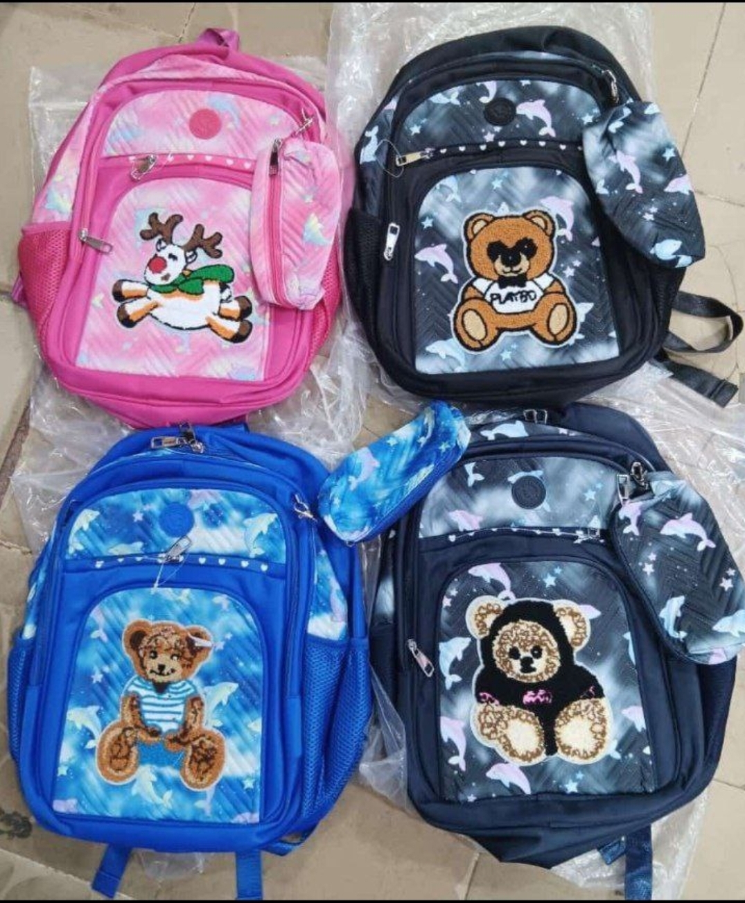 Teddy High Quality Stock School Bag with Purse