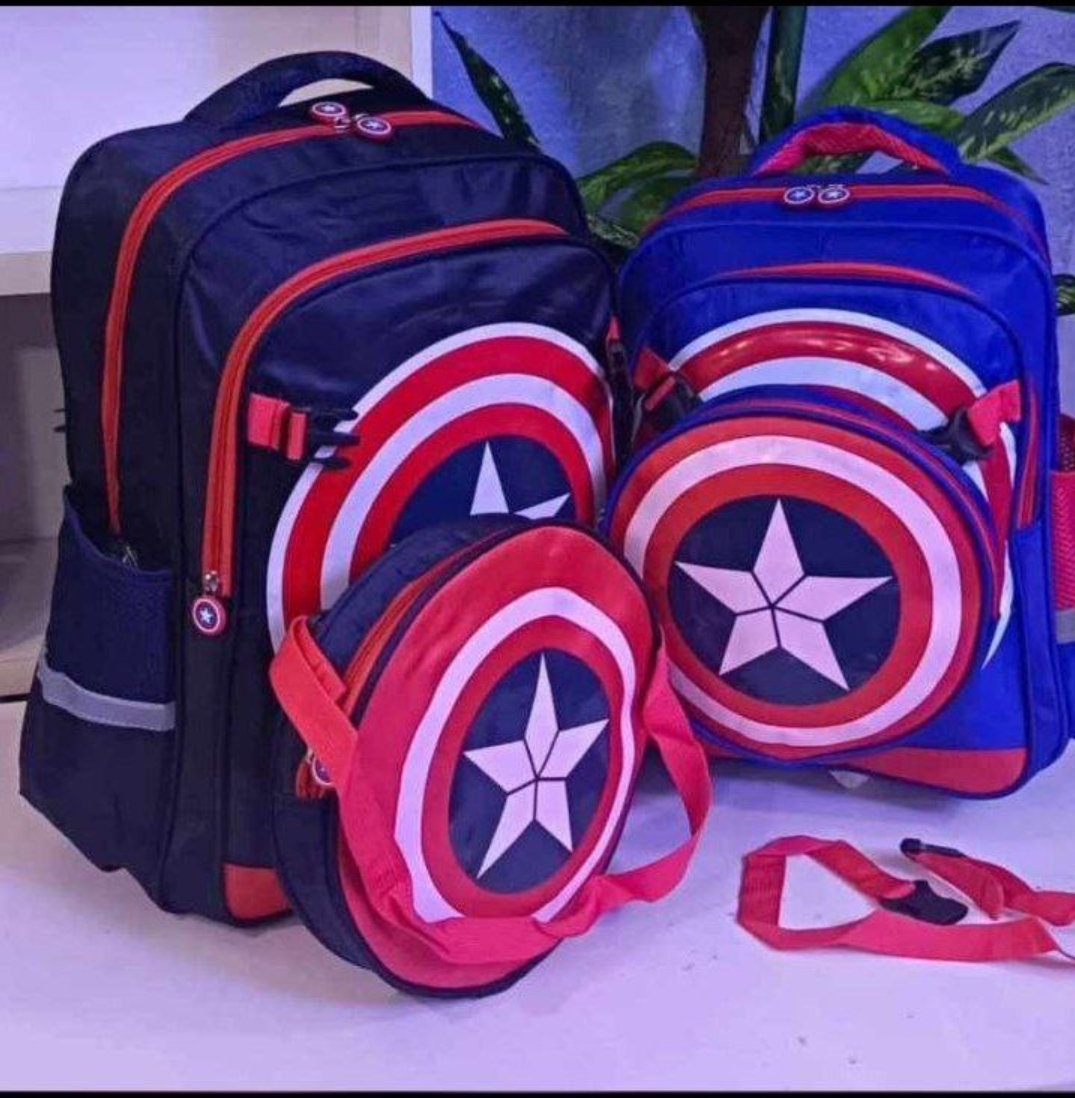 Captain America quality school bag with purse