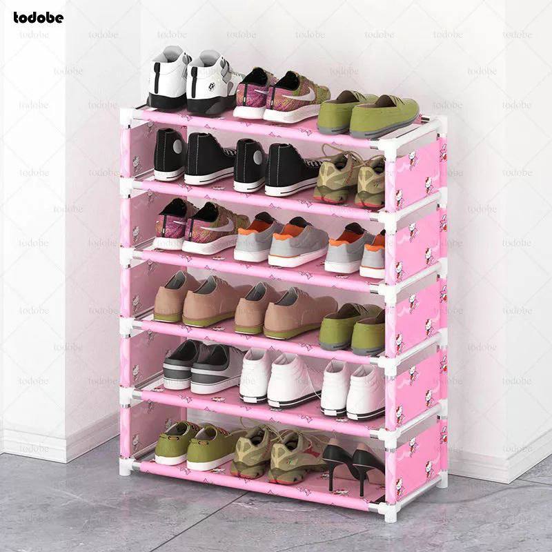 5 Layers Iron and Cloth Shoe Rack