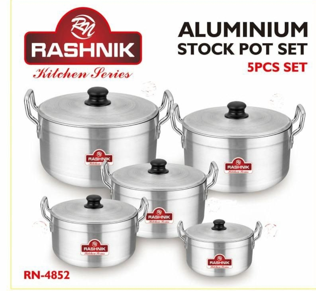 RN-4852 Rashnik 5Pcs Aluminium Pot Set Sizes 16cm to 24cm