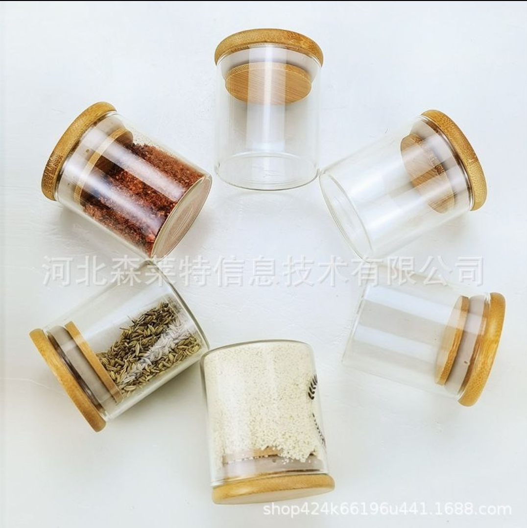12Pcs Spice Jar with Bamboo Lid
