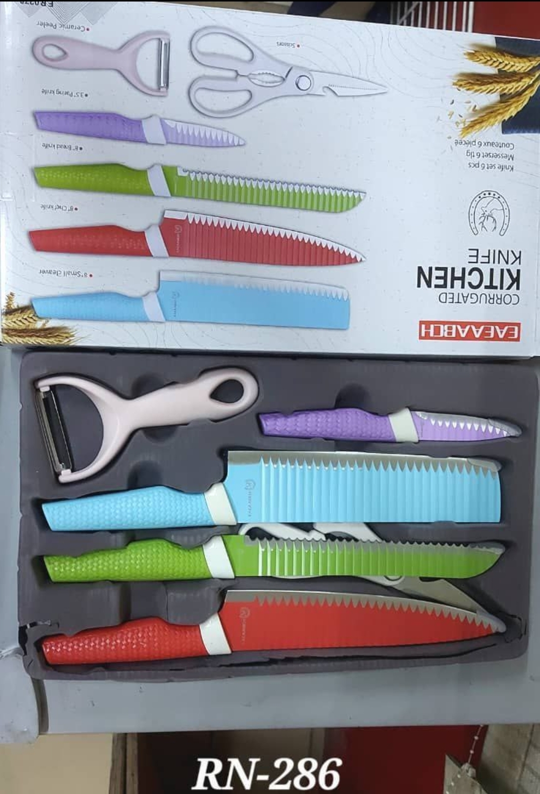 Rn-286 6Pcs High Quality Color knife Set
